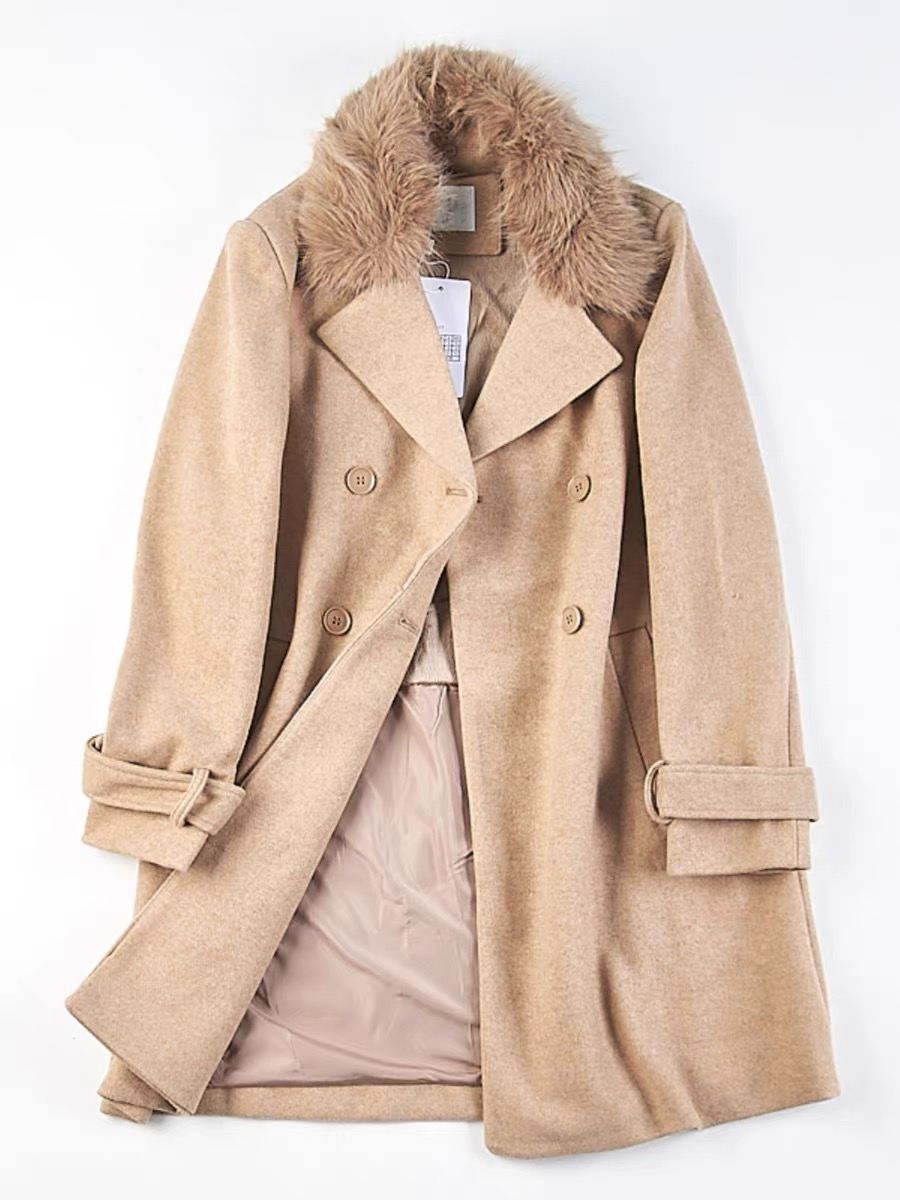 เสื้อโค้ท โค้ทวูลแต่งเฟอร์ เสื้อกันหนาว Trench coat ￼โค้ทยาว ปกเฟอร์ trench coat fur collar ✨GIADA ✨ (ปกเฟอร์ถอดได้ค่ะ) WY1284