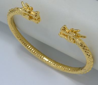 กำไลข้อมือ ทอง หัวมังกร สร้อยข้อมือ ทองชุบ 18 K ผู้หญิง ผู้ชาย ใส่ได้ กำไลมังกรทอง สวยหรู เสริมบารมี 870801
