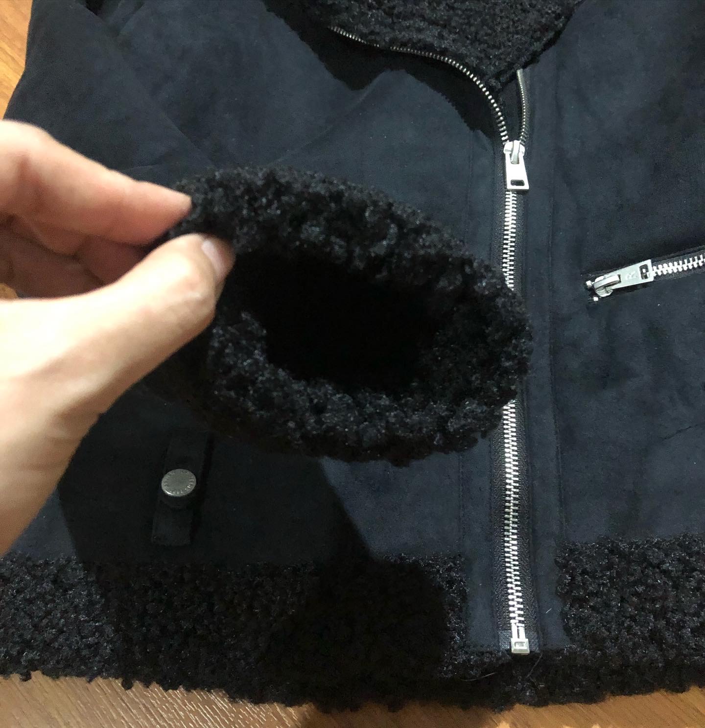 เสื้อโค้ท กันหนาว Pea coat หนังกลับ สีดำ REVIEW ดำ