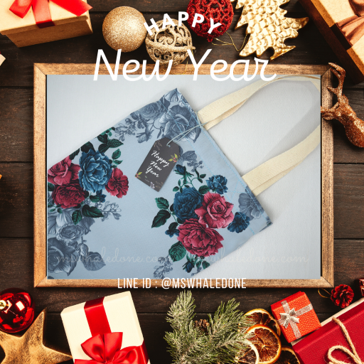 ฟรี! ป้ายแท็กคริสต์มาส/ปีใหม่ ถุงผ้าใส่ของขวัญ ขนาดใส่สมุดA5ได้หลายเล่ม ใส่ของกระจุกกระจิก ไซส์กะทัดรัด น่ารัก มีสไตล์