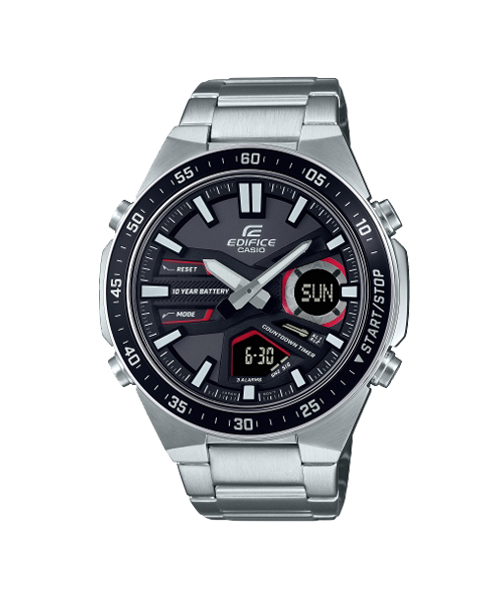 CASIO EDIFICE นาฬิกาข้อมือ นาฬิกากันน้ำ นาฬิกาของแท้ ประกันศูนย์ CMG 1 ปี รุ่น EFV-C110D-1A4 นาฬิกาสีเงิน