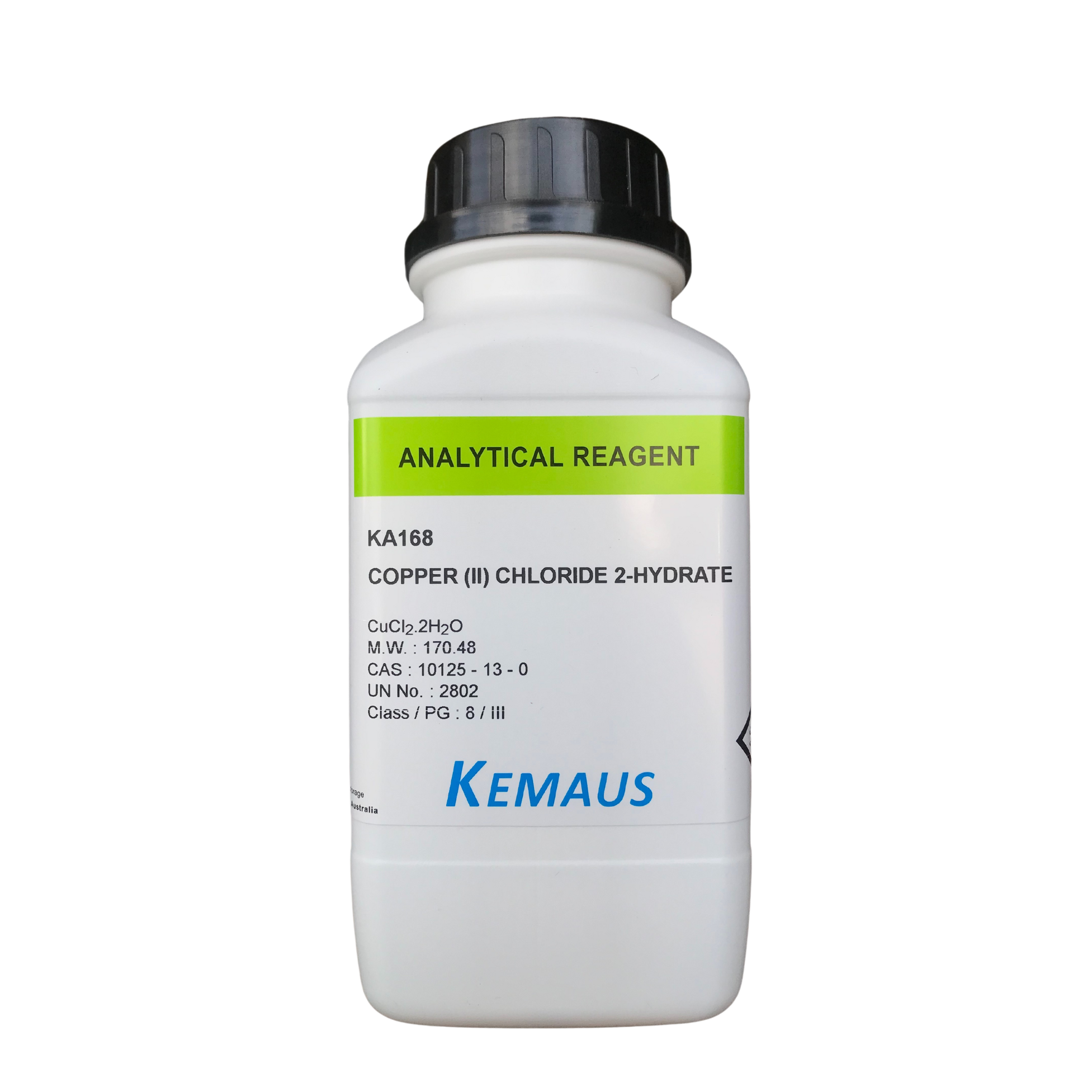 Copper (II) Chloride 2-hydrate (Cupric Chloride), AR 500 g. KemAus™