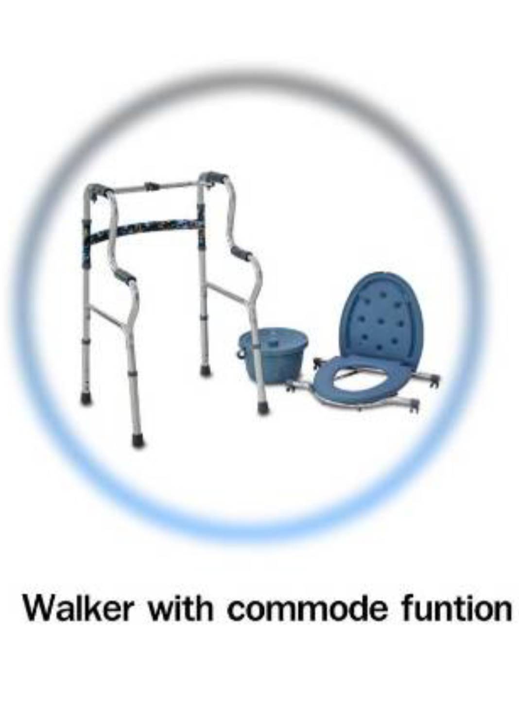 วอร์คเกอร์ช่วยเดิน 2in1 Walker อลูมิเนียม พับได้ สามารถจับได้ 2 ระดับ ปรับระดับได้ พร้อมอุปกรณ์สำหรับนั่งถ่าย