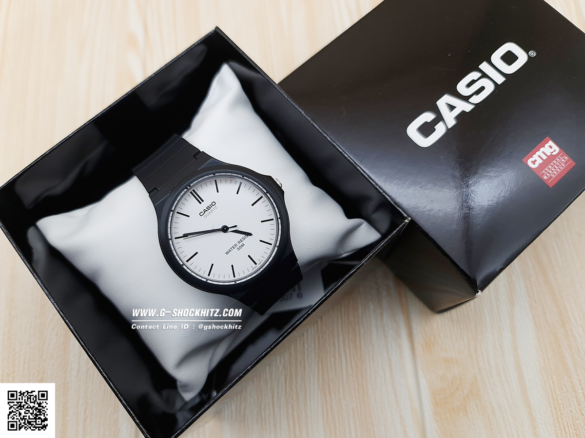 CASIO นาฬิกาคาสิโอ นาฬิกาข้อมือ นาฬิกากันน้ำ นาฬิกาของแท้ ประกันศูนย์ CMG 1 ปี รุ่น MW-240-7E นาฬิกาสีดำ