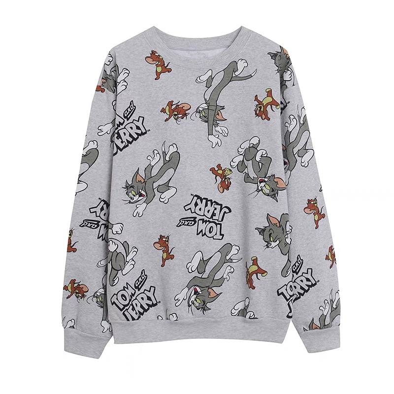 Disney Tom&Jerry เสื้อวอร์มสีเทา แขนยาว สกรีน TOM &Jerry งาน warner DISNEY สำเนา สำเนา สำเนา สำเนา สำเนา เทา