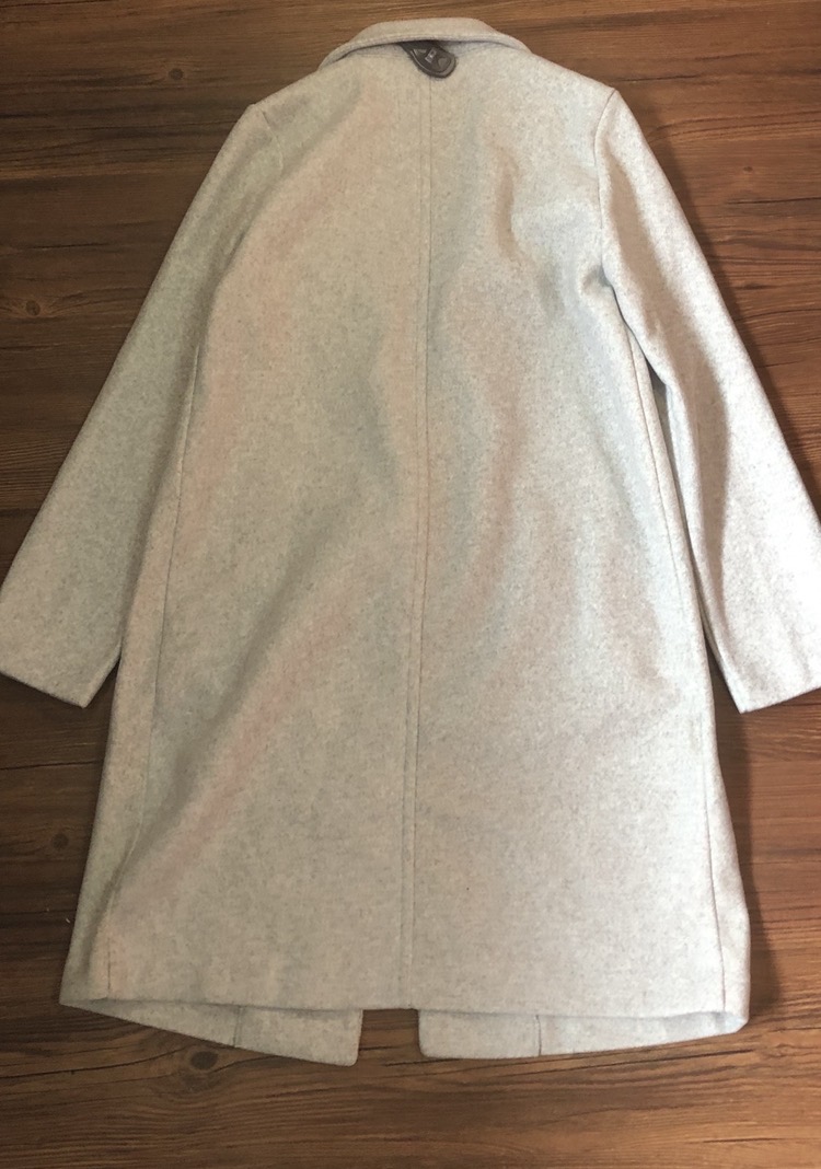 เสื้อโค้ท เสื้อโค้ทกันหนาว โค้ทวูล tailored knot coat สีเบจ แบรนด์ STRADIVARIUS สำเนา