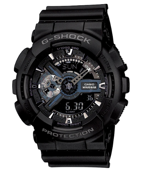 CASIO G-SHOCK นาฬิกาข้อมือ นาฬิกากันน้ำ นาฬิกาของแท้ ประกันศูนย์ CMG 1 ปี รุ่น GA-110-1B นาฬิกาสีดำ