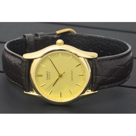 CASIO นาฬิกาคาสิโอ นาฬิกาข้อมือ นาฬิกากันน้ำ นาฬิกาของแท้ ประกันศูนย์ CMG 1 ปี รุ่น LTP-1094Q-9A นาฬิกาสีน้ำตาล