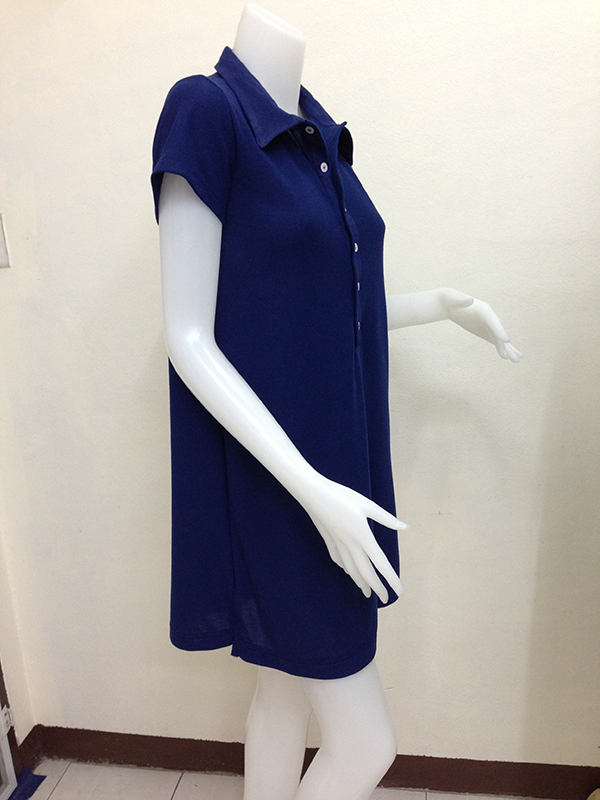 เดรสโปโล ท้อง/ไม่ท้องก็ใส่ได้ สวยคล่องตัวในลุค Sport Mom ผ้าเนื้อดีนิ่ม สีกรมท่า