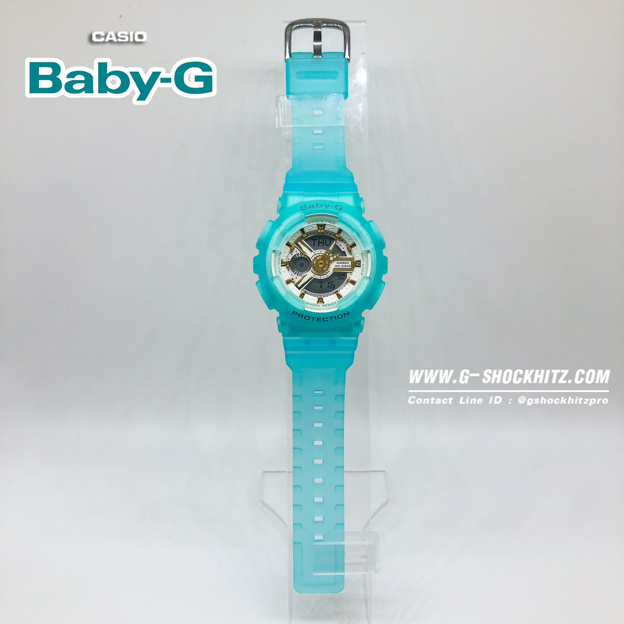 CASIO BABY-G นาฬิกาข้อมือ นาฬิกากันน้ำ นาฬิกาของแท้ ประกันศูนย์ CMG 1 ปี รุ่น BA-110SC-2A นาฬิกาสีเขียว