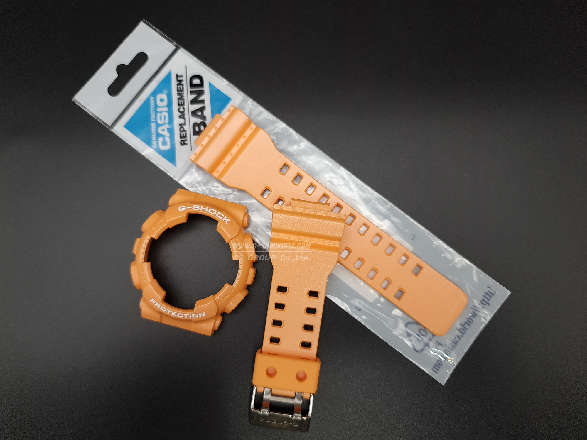 CASIO GENUINE FACTORY CASIO REPLACEMENT อะไหล่นาฬิกา G-SHOCK พร้อมส่ง รุ่น GA-110SG-4 กรอบสายสีส้ม