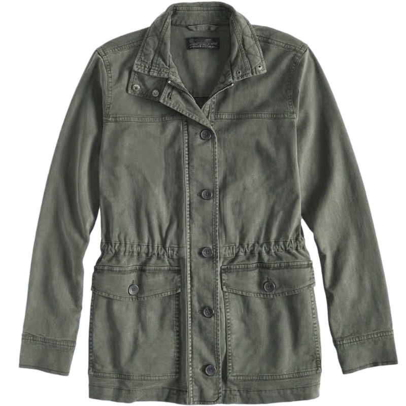 LUCKY BRAND เสื้อนอกเขียวทหาร เสื้อแจ็คเก็ต แนวทหาร แพทเทิน Lucky brandสวย เท่ห์ มาก แบรนด์ In extenso สำเนา เขียว