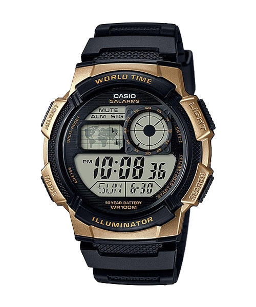 CASIO นาฬิกาคาสิโอ นาฬิกาข้อมือ นาฬิกากันน้ำ นาฬิกาของแท้ ประกันศูนย์ CMG 1 ปี รุ่น AE-1000W-1A3 นาฬิกาสีดำ