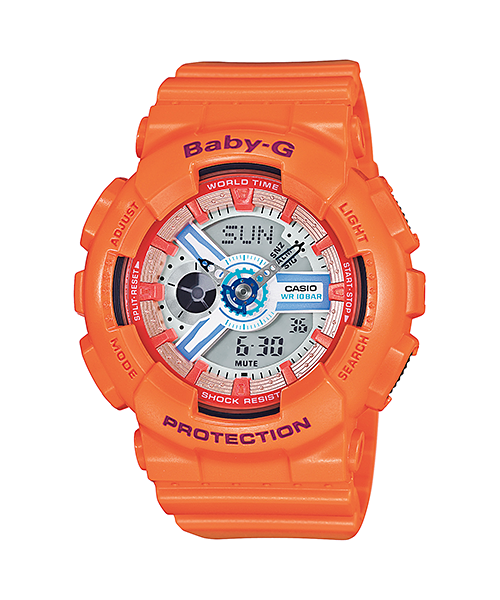 CASIO BABY-G นาฬิกาข้อมือ นาฬิกากันน้ำ นาฬิกาของแท้ ประกันศูนย์ CMG 1 ปี รุ่น BA-110SN-4A นาฬิกาสีส้ม