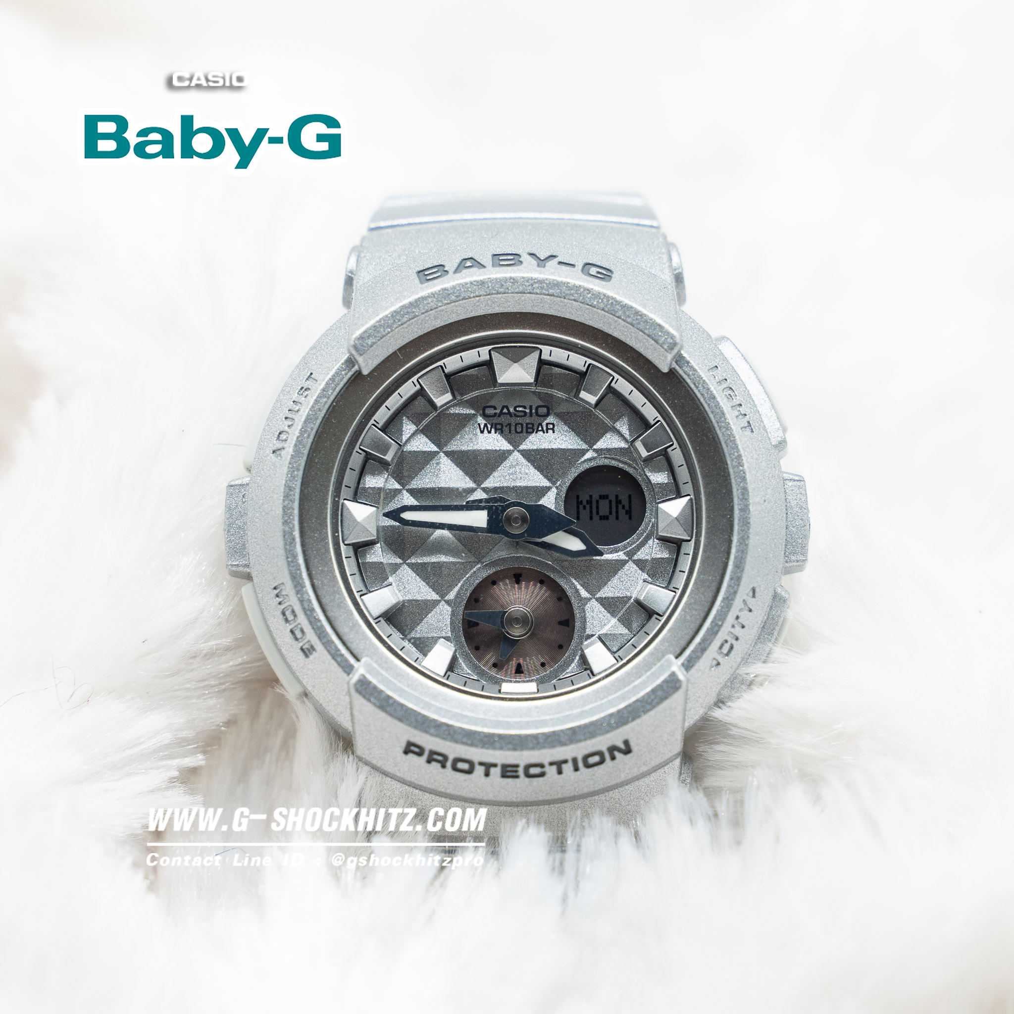 CASIO MID YEAR SALE BABY-G พร้อมส่ง นาฬิกาข้อมือ นาฬิกากันน้ำ นาฬิกาของแท้ ประกันศูนย์ CMG 1 ปี รุ่น BGA-195-8A นาฬิกาสีเทา
