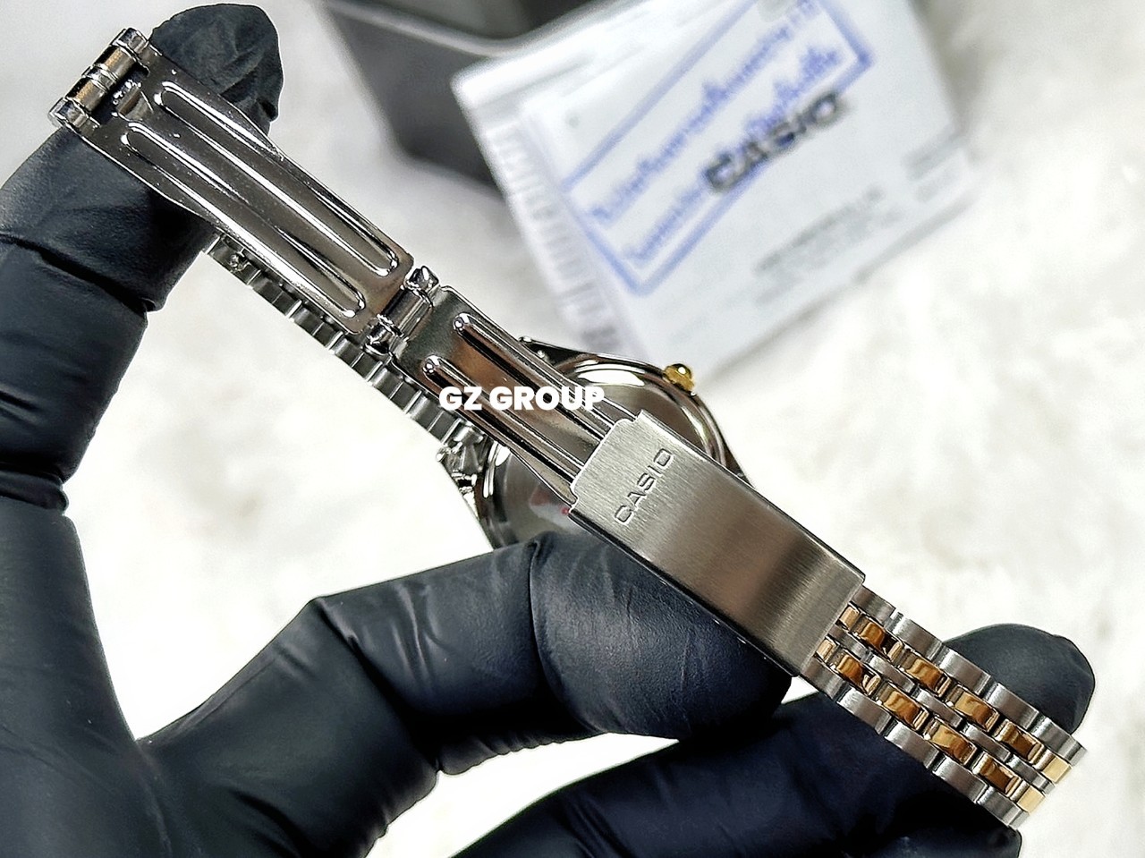 CASIO MID YEAR SALE นาฬิกาคาสิโอ พร้อมส่ง นาฬิกาข้อมือ นาฬิกากันน้ำ นาฬิกาของแท้ BTS ประกันศูนย์ CMG 1 ปี รุ่น LTP-1129G-7B นาฬิกาสีทอง