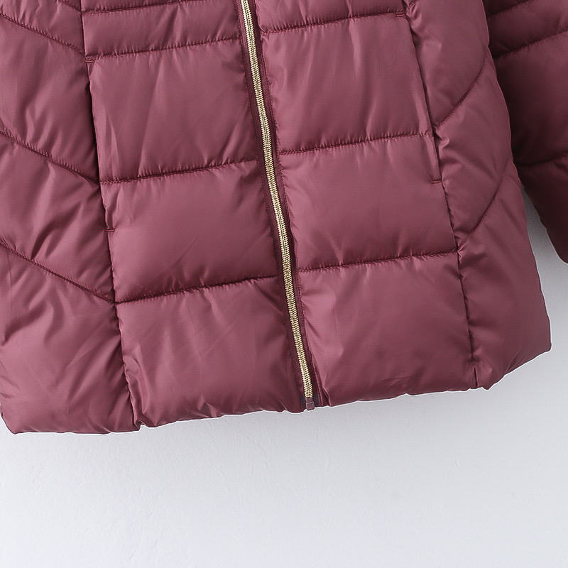 เสื้อกันหนาว เสื้อฮู้ดเฟอร์ บุนวมอุ่น สีแดง แบรนด์ INEXTENSO (padded puffer coat สำเนา