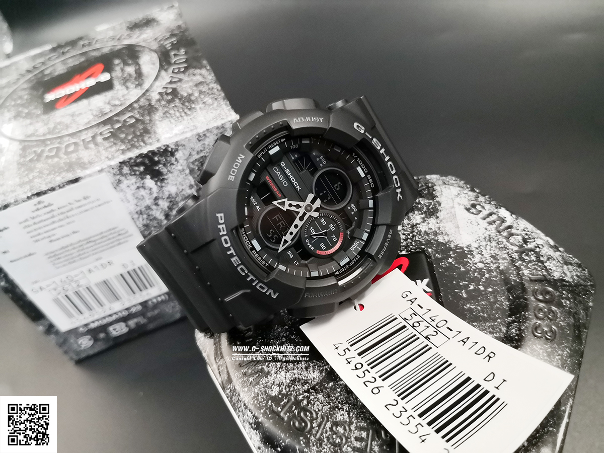 CASIO G-SHOCK นาฬิกาข้อมือ นาฬิกากันน้ำ นาฬิกาของแท้ ประกันศูนย์ CMG 1 ปี รุ่น GA-140-1A1 นาฬิกาสีดำ