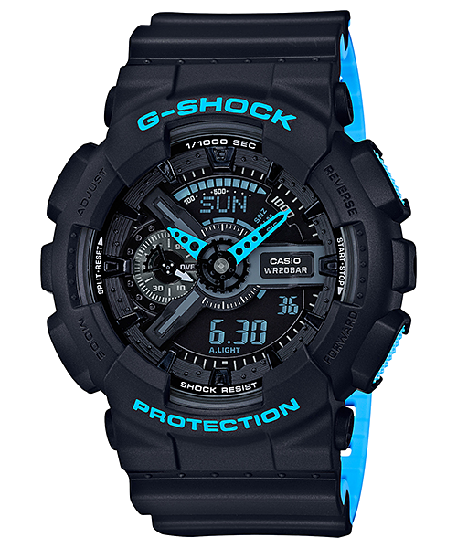 CASIO G-SHOCK นาฬิกาข้อมือ นาฬิกากันน้ำ นาฬิกาของแท้ ประกันศูนย์ CMG 1 ปี รุ่น GA-110LN-1A นาฬิกาสีดำ