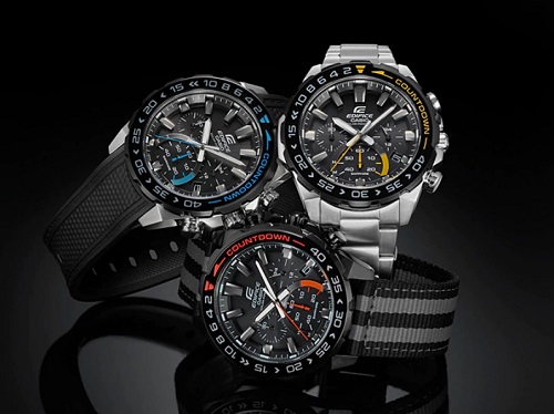 CASIO EDIFICE นาฬิกาข้อมือ นาฬิกากันน้ำ นาฬิกาของแท้ ประกันศูนย์ CMG 1 ปี รุ่น EFS-S550PB-1A นาฬิกาสีดำ