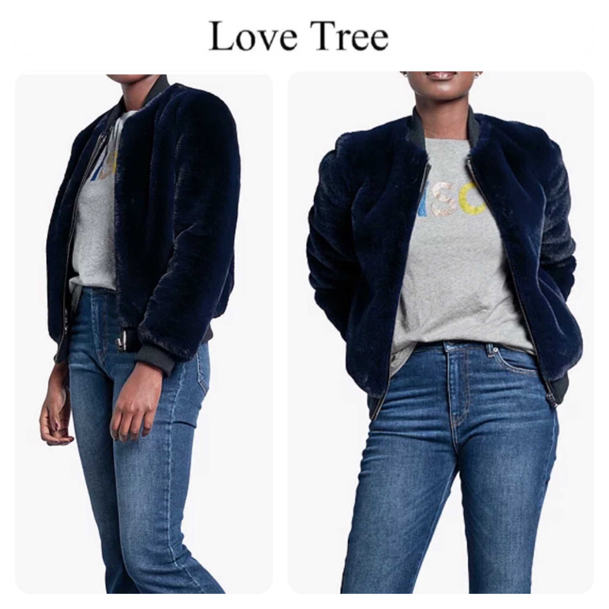 เสื้อเฟอร์กันหนาว หมวกฮู้ด เสื้อขน (FLUFFY COAT) แบรนด์ LOVE TREE