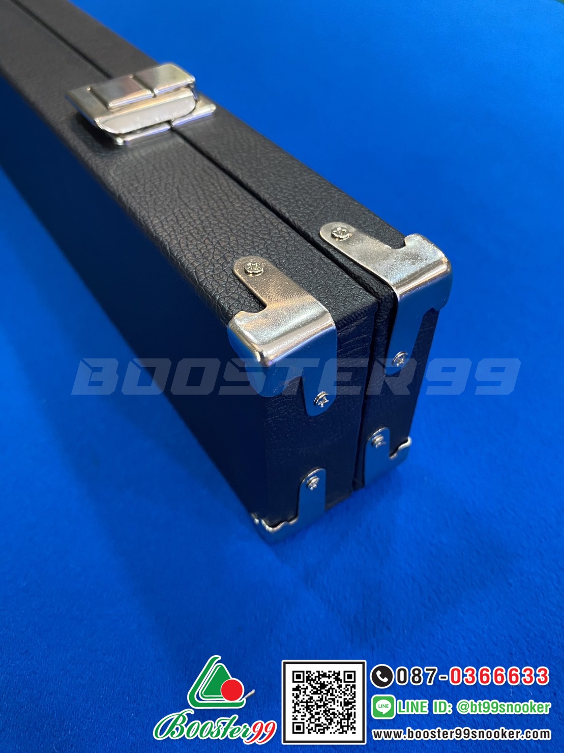 กล่อง ไม้คิวต่อ 2ท่อน 3/4ส่วน หนังPU สีดำล้วน เกรด B (ราคาต่อ 1 ใบ)