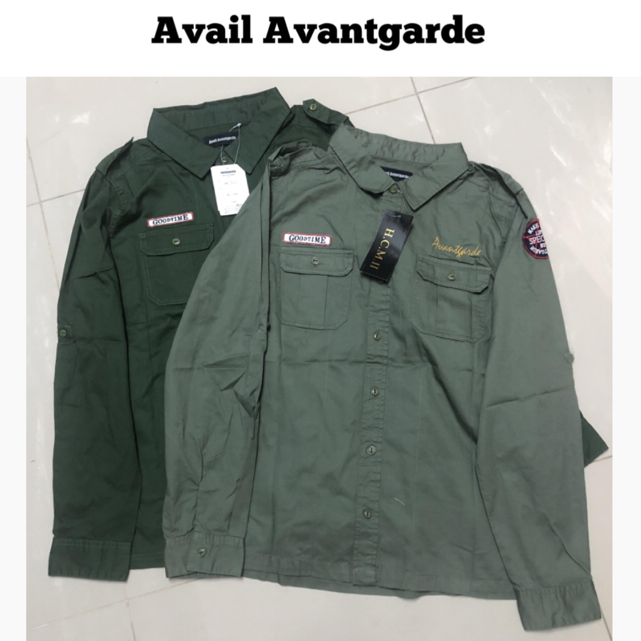Avail Avantgarde เสื้อเขียวทหาร เสื้อนอก เสื้อเชิ้ตเขียวทหาร แนวทหาร แบรนด์ Avail Avantgarde(Japan)แพทเทินสวย เท่ห์มาก คะ เขียว