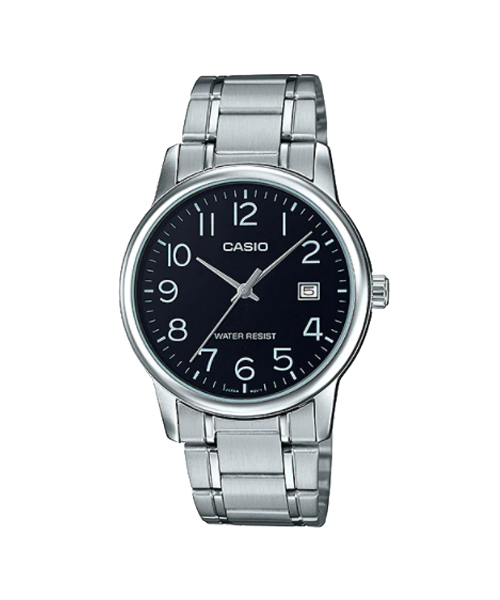 CASIO นาฬิกาคาสิโอ นาฬิกาข้อมือ นาฬิกากันน้ำ นาฬิกาของแท้ ประกันศูนย์ CMG 1 ปี รุ่น MTP-V002D-1B นาฬิกาสีเงิน