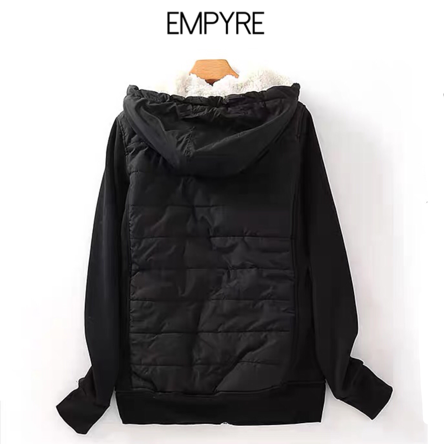 EMPYRE เสื้อกันหนาวฮูท เสื้อฮู้ด กันหนาว สีดำ EMPYRE ผ้าโพลีเอสเตอร์ ผสมผ้าวอร์ม Size S ดำ