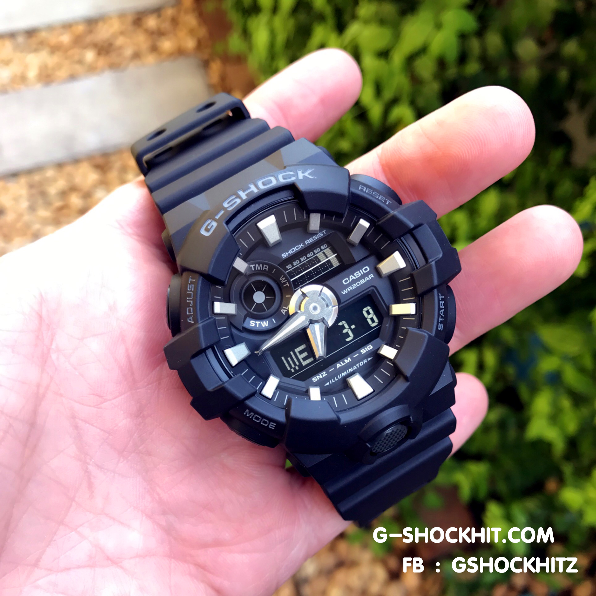 CASIO MID YEAR SALE G-SHOCK นาฬิกาข้อมือ นาฬิกากันน้ำ นาฬิกาของแท้ ประกันศูนย์ CMG 1 ปี รุ่น GA-700-1B นาฬิกาสีดำ