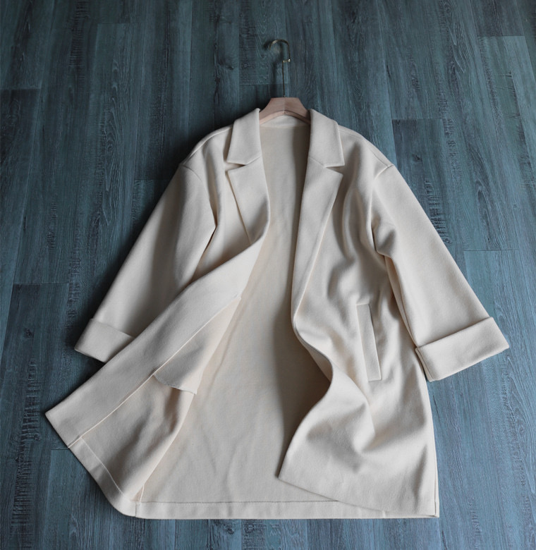 เสื้อโค้ท เสื้อโค้ทกันหนาว โค้ทวูล tailored knit coat สีเบจ แบรนด์ STRADIVARIUS สำเนา สำเนา