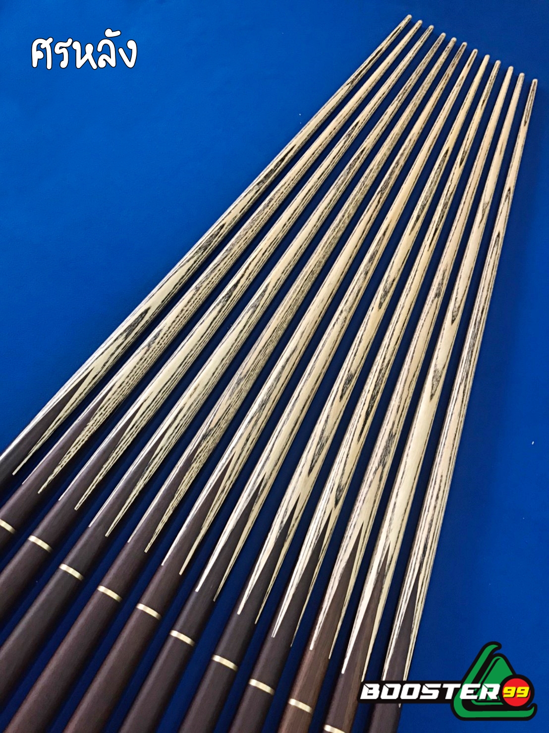 [MB08] ไม้คิว 2ท่อน จำปาแหลม 5จำปา (ป้ายดำ)