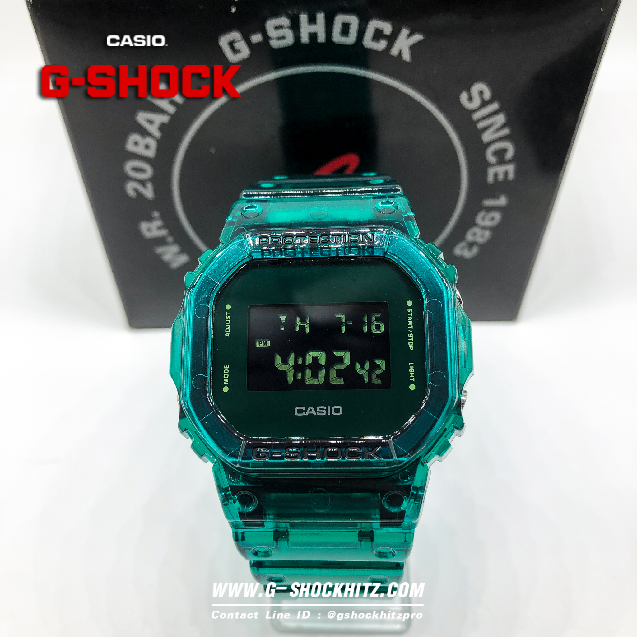 CASIO G-SHOCK นาฬิกาข้อมือ นาฬิกากันน้ำ นาฬิกาของแท้ ประกันศูนย์ CMG 1 ปี รุ่น DW-5600SB-3D นาฬิกาสีเขียว