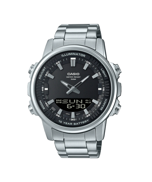 CASIO นาฬิกาคาสิโอ นาฬิกาข้อมือ นาฬิกากันน้ำ นาฬิกาของแท้ ประกันศูนย์ CMG 1 ปี รุ่น AMW-880D-1A นาฬิกาสีเงิน