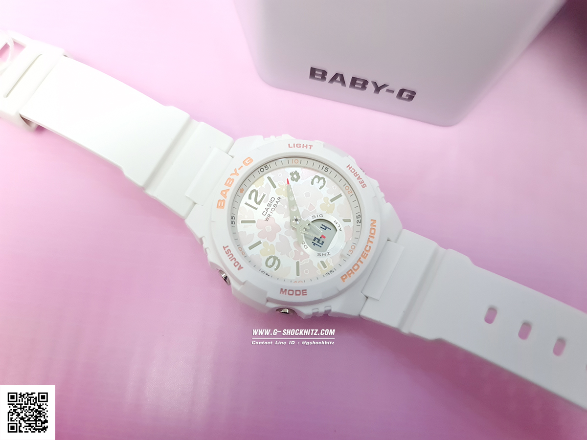 CASIO BABY-G นาฬิกาข้อมือ นาฬิกากันน้ำ นาฬิกาของแท้ ประกันศูนย์ CMG 1 ปี รุ่น BGA-260FL-7A นาฬิกาสีขาว