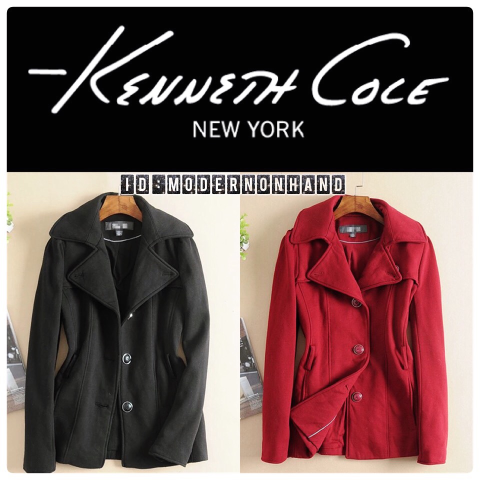 เสื้อนอก เสื้อกันหนาวทรงสูท แต่งคอปก สีดำ แบรนด์เนม Keneth Cole แท้ 100% size S/M ดำ