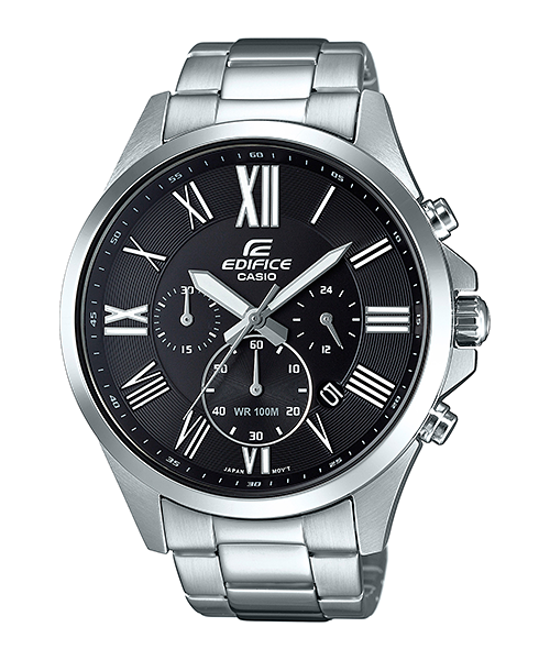 CASIO EDIFICE นาฬิกาข้อมือ นาฬิกากันน้ำ นาฬิกาของแท้ ประกันศูนย์ CMG 1 ปี รุ่น EFV-500D-1A นาฬิกาสีเงิน