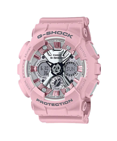 CASIO G-SHOCK G-SHOCK นาฬิกาข้อมือ นาฬิกากันน้ำ นาฬิกาของแท้ ประกันศูนย์ CMG 1 ปี รุ่น GMA-S120NP-4A นาฬฺกาสีชมพู