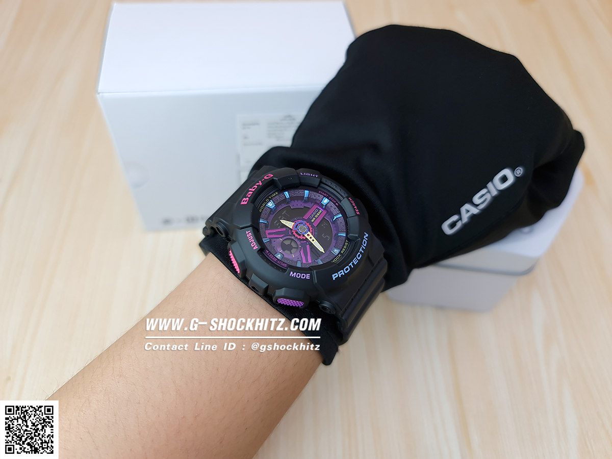 CASIO BABY-G นาฬิกาข้อมือ นาฬิกากันน้ำ นาฬิกาของแท้ ประกันศูนย์ CMG 1 ปี รุ่น BA-110TM-1A นาฬิกาสีดำ