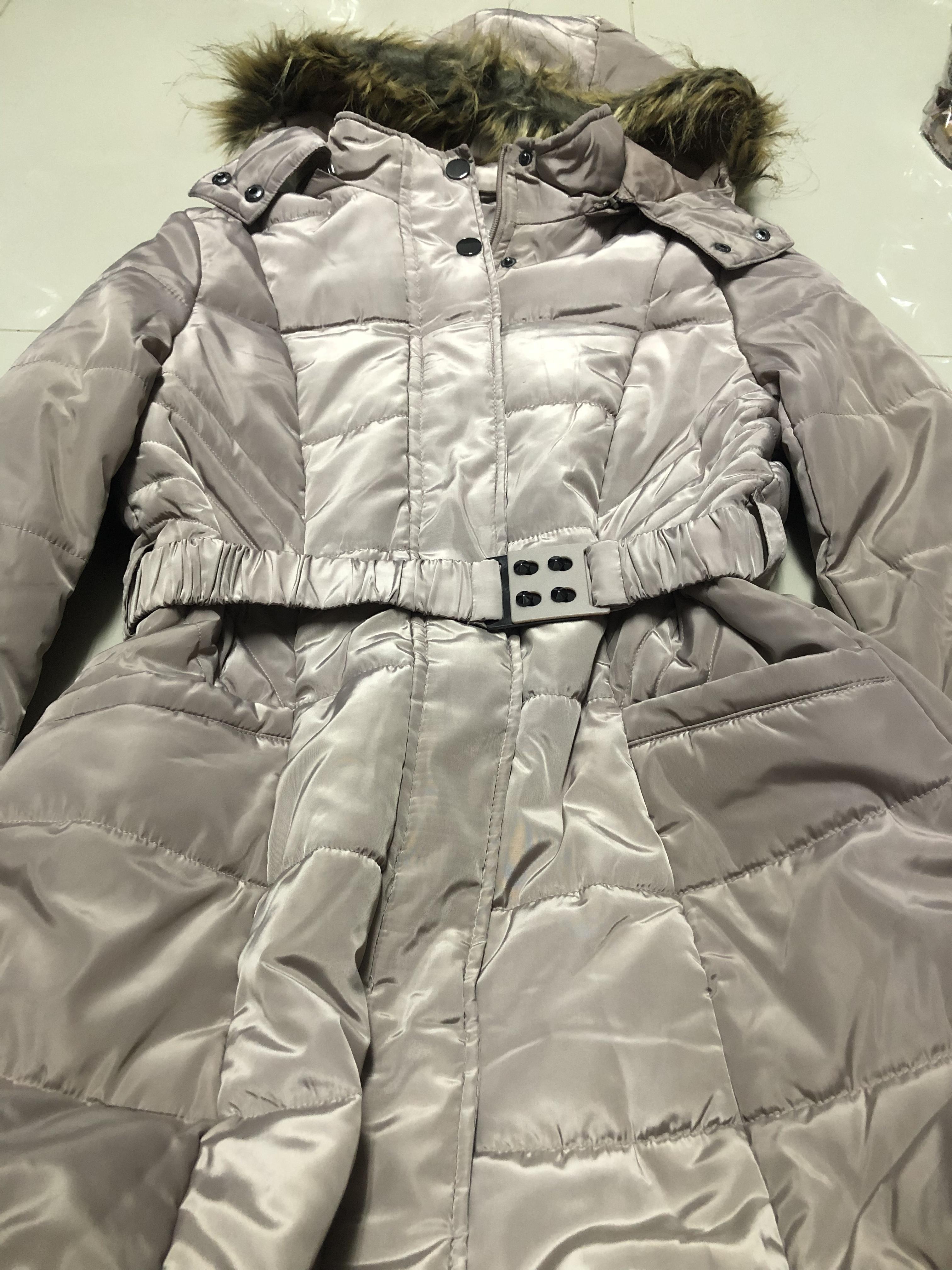 U.S. Polo ASSN. เสื้อกันหนาว เสื้อฮู้ดเฟอร์ บุนวมอุ่น สีนู้ดกะปิ แบรนด์ U.S. POLO ASSN. (padded puffer coat สำเนา กะปิ