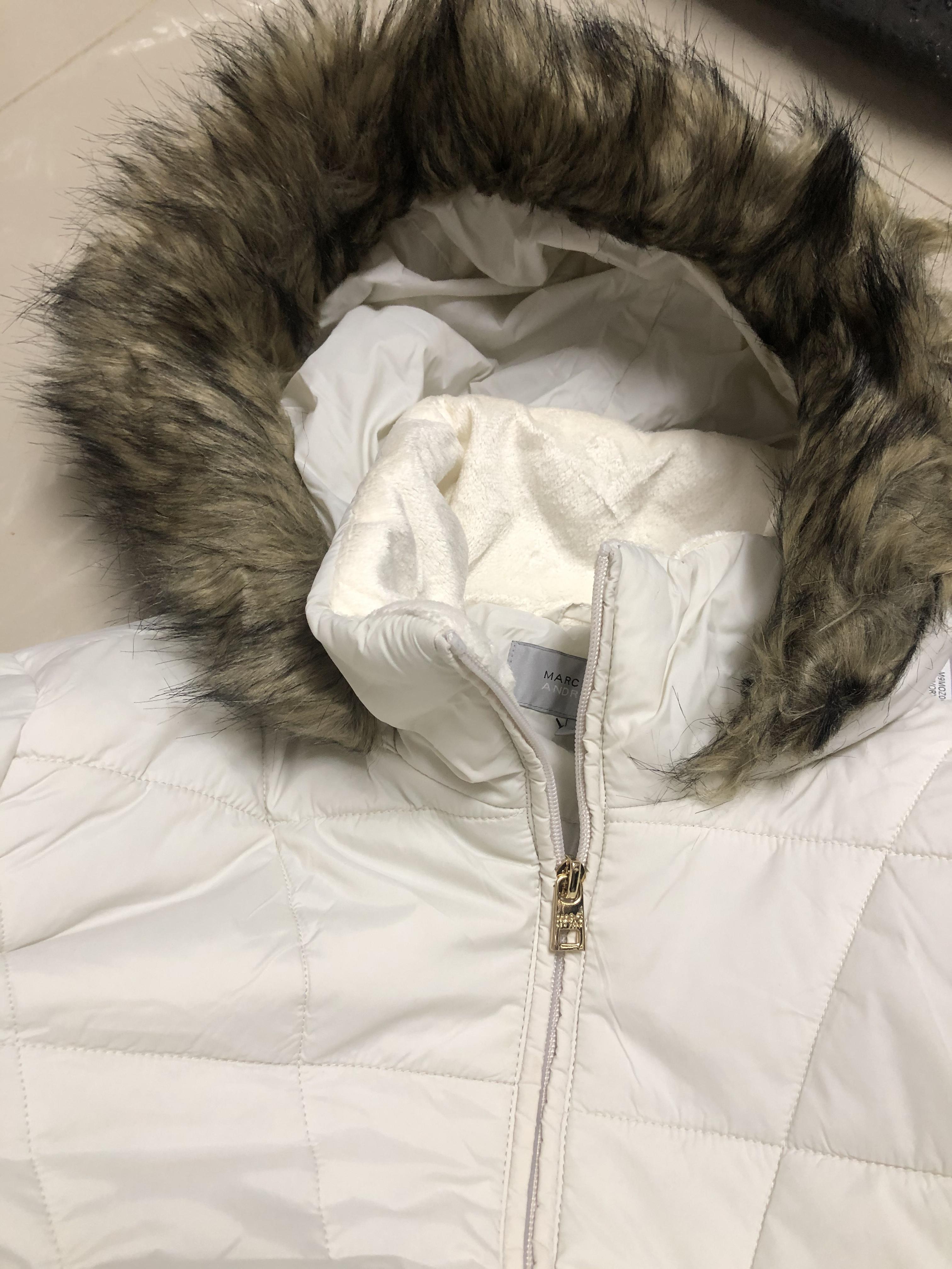เสื้อโค้ท เสื้อกันหนาว ฮู้ด บุนวมอุ่น เนื้อผ้าสังเคราะห์ MARK NEW YORK (Padded puffer coat) ขาว