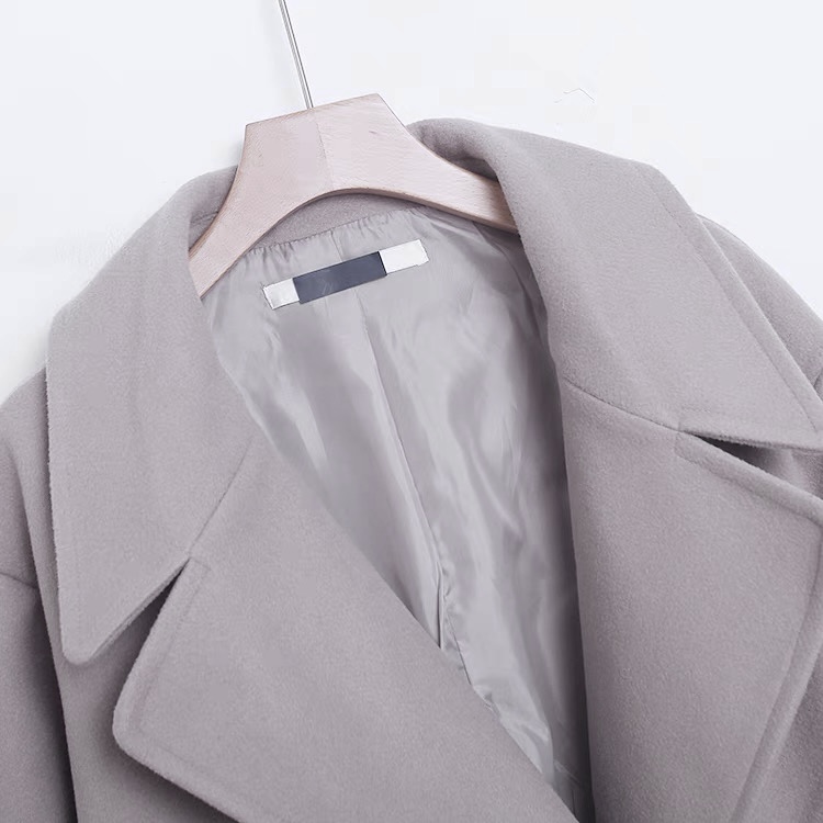 เสื้อโค้ทวูล Trench coat เสื้อโค้ทเฟอร์ โค้ทสักหลาดสีเทาอ่อน แบรนด์ RAY CASSIN