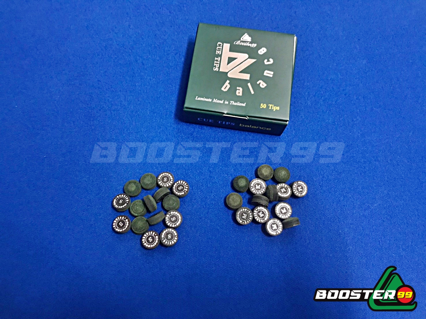 หัวคิว หนังอัด ลามิเนต ดี และถูก จาก Booster99 รุ่น Balance (1กล่อง 50หัว)