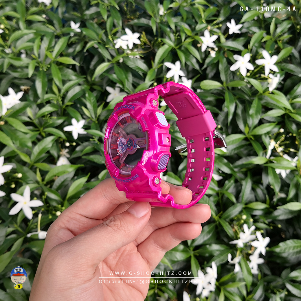CASIO G-SHOCK นาฬิกาข้อมือ นาฬิกากันน้ำ นาฬิกาของแท้ ประกันศูนย์ CMG 1 ปี รุ่น GA-110MC-4A นาฬิกาสีชมพู