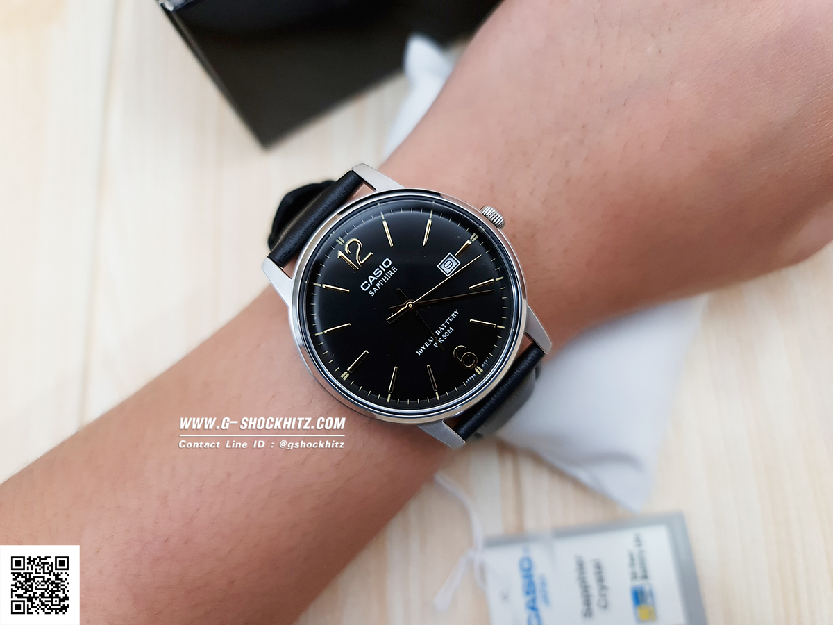 CASIO นาฬิกาคาสิโอ นาฬิกาข้อมือ นาฬิกากันน้ำ นาฬิกาของแท้ ประกันศูนย์ CMG 1 ปี รุ่น MTS-110L-1A นาฬิกาสีดำ