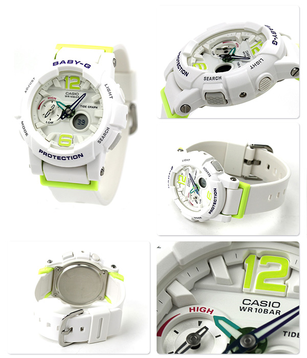 CASIO BABY-G นาฬิกาข้อมือ นาฬิกากันน้ำ นาฬิกาของแท้ ประกันศูนย์ CMG 1 ปี รุ่น BGA-180-7B2 นาฬิกาสีขาว