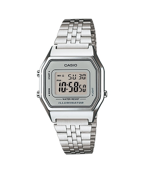 CASIO นาฬิกาคาสิโอ นาฬิกาข้อมือ นาฬิกากันน้ำ นาฬิกาของแท้ ประกันศูนย์ CMG 1 ปี รุ่น LA680WA-7 นาฬิกาสีเงิน