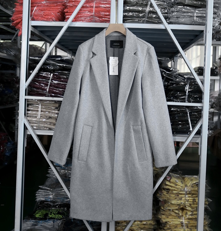 เสื้อโค้ท เสื้อโค้ทกันหนาว โค้ทวูล tailored knot coat สีเบจ แบรนด์ STRADIVARIUS สำเนา