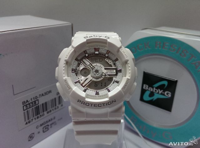 CASIO BABY-G นาฬิกาข้อมือ นาฬิกากันน้ำ นาฬิกาของแท้ ประกันศูนย์ CMG 1 ปี รุ่น BA-110-7A3 นาฬิกาสีขาว