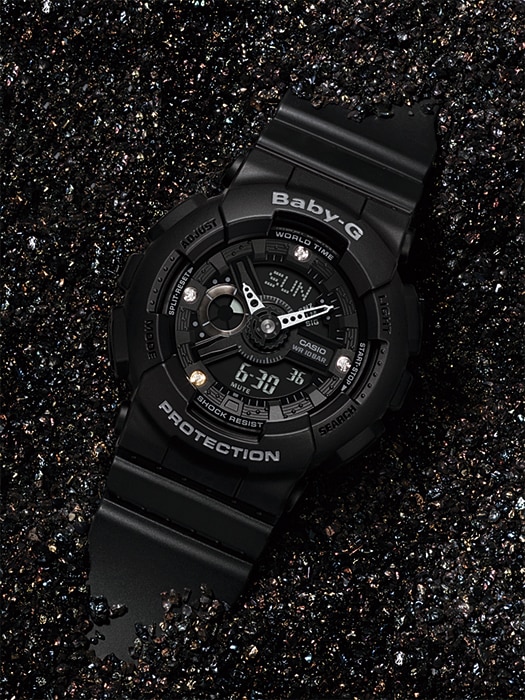 CASIO BABY-G นาฬิกาข้อมือ นาฬิกากันน้ำ นาฬิกาของแท้ ประกันศูนย์ CMG 1 ปี รุ่น BA-135DD-1A นาฬิกาสีดำ